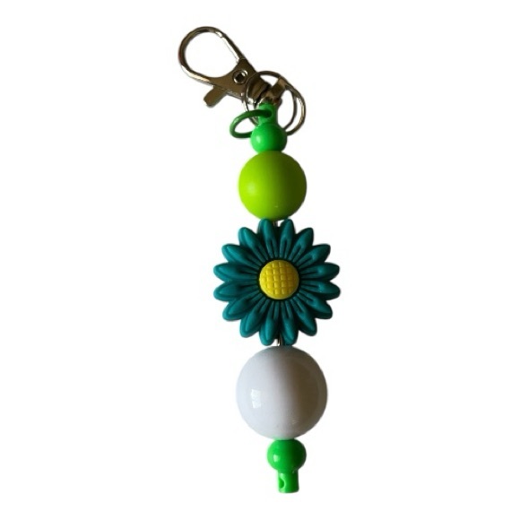 Handcrafted Colorful Flower Keychain - Picture 2 of 5